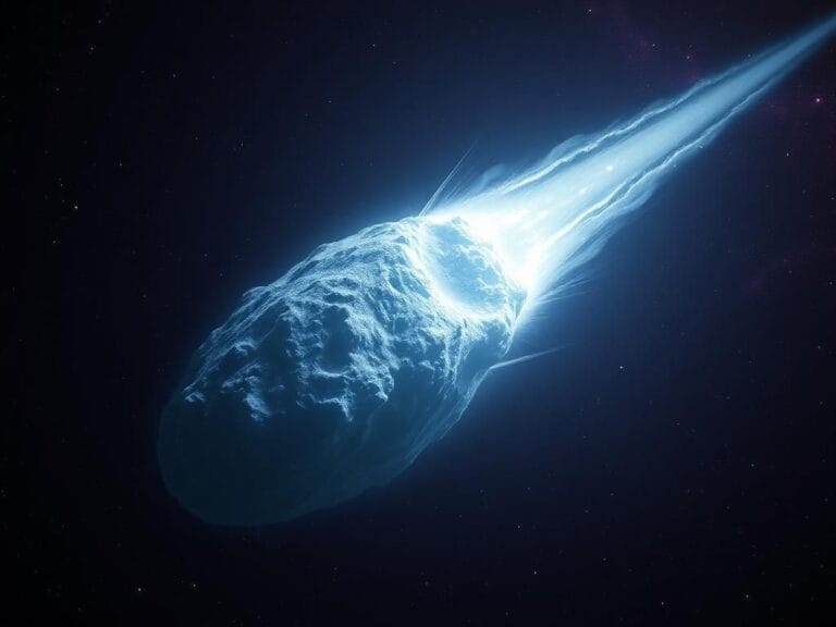 Flick International A colossal comet C/2014 UN271 flying through deep space, displaying jets of carbon monoxide gas