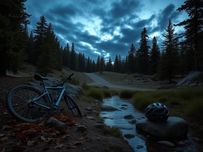 Flick International A blue bicycle lying on its side in a Colorado landscape, symbolizing a mysterious disappearance.
