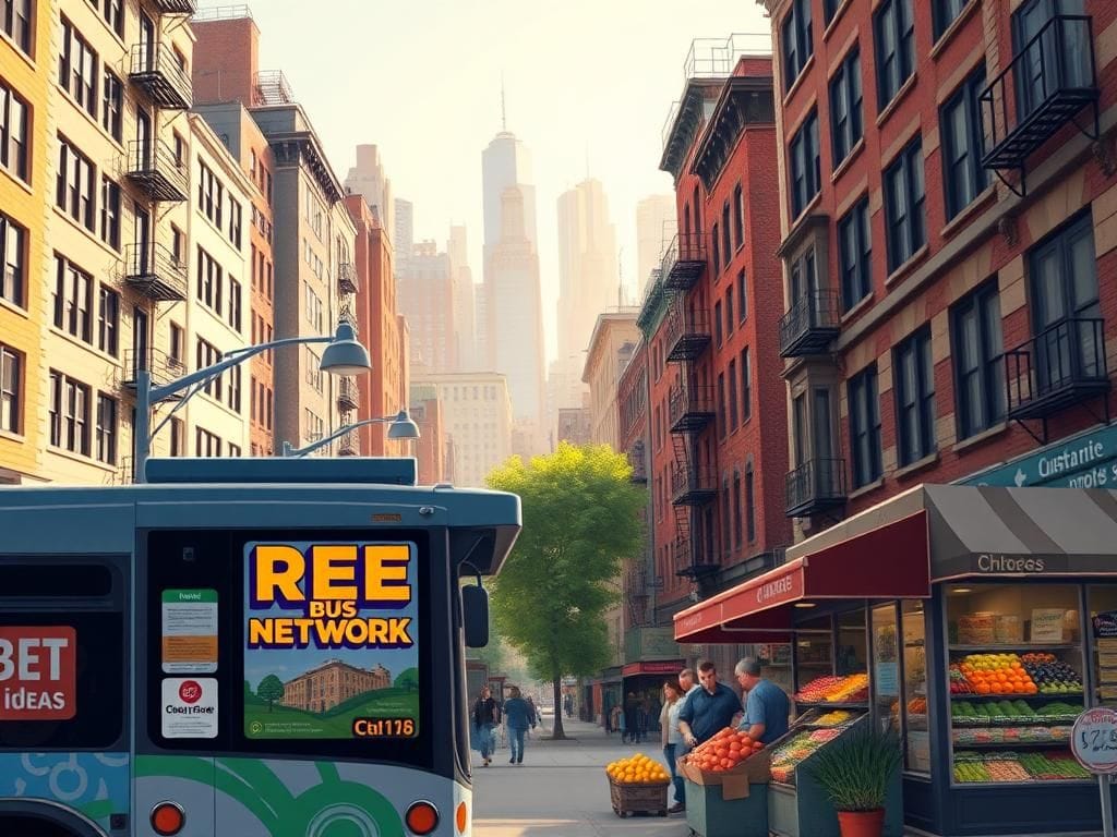 Flick International Bustling urban scene in a vibrant New York City neighborhood with iconic buildings and street art