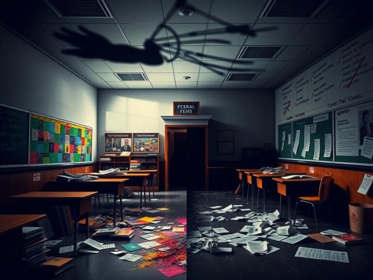 Flick International Abandoned classroom symbolizing the cancellation of a DEI program