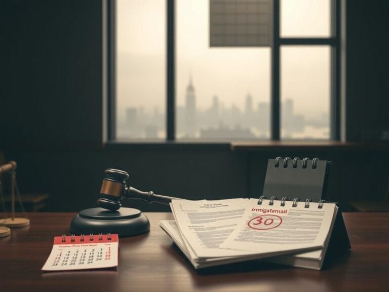 Flick International Dimly lit courtroom with empty wooden bench and gavel, representing justice