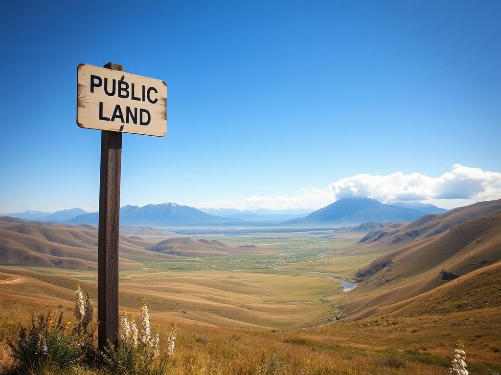 Flick International Panoramic view of untouched public land with rolling hills and mountains