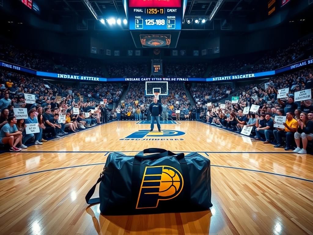 Flick International Tyrese Haliburton dominates the court with a powerful dunk over Ben Stiller during the Pacers' triumphant win.