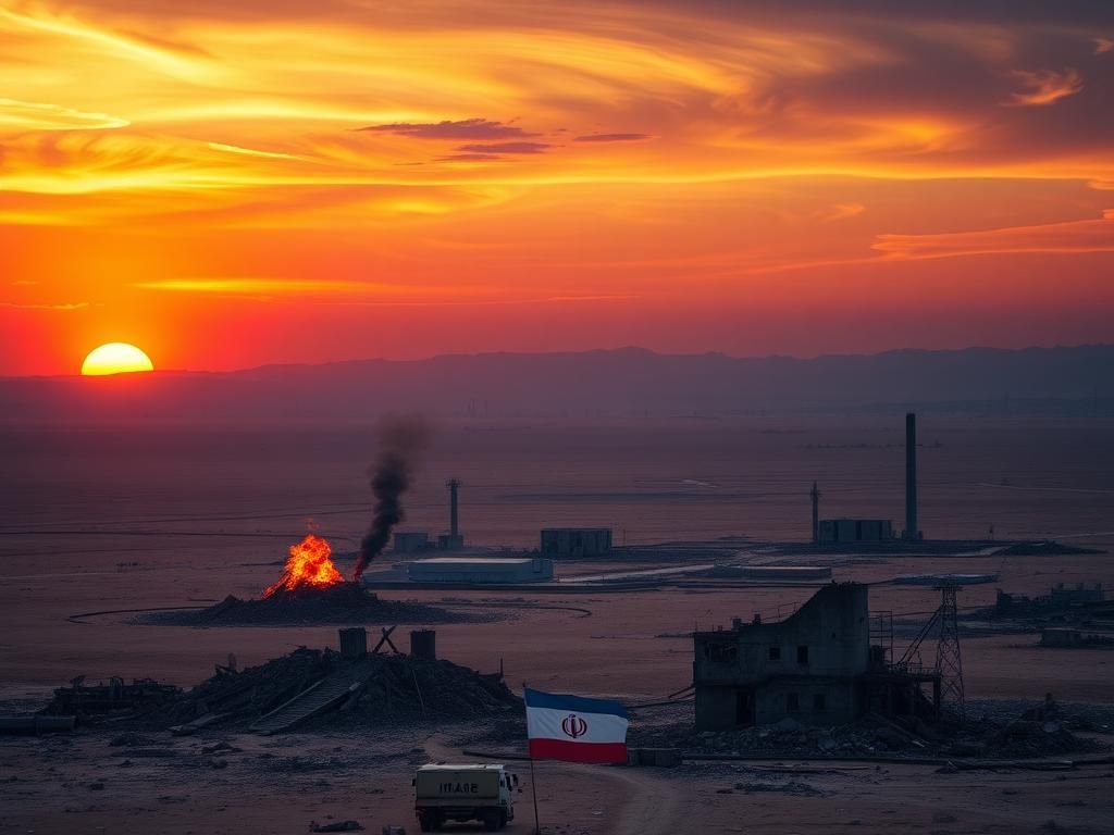 Flick International Aerial view of the aftermath of military strikes on Iranian nuclear facilities