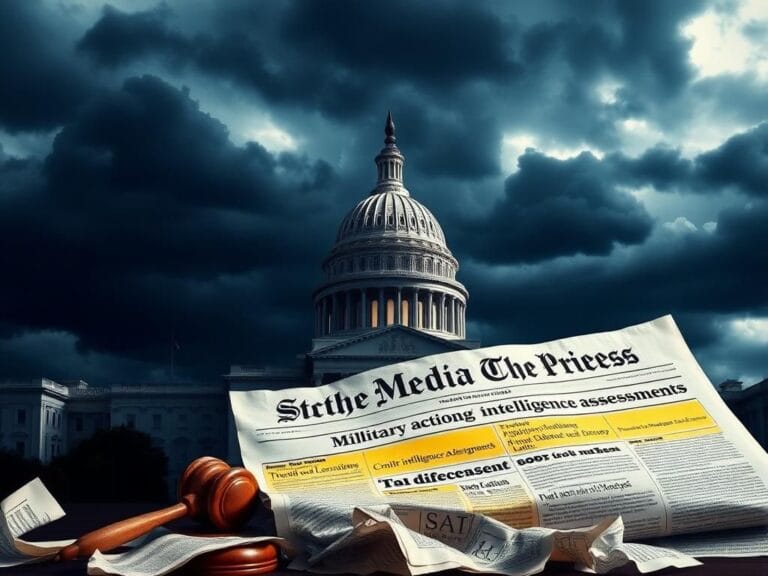 Flick International Dramatic dark sky over U.S. Capitol with newspaper headlines