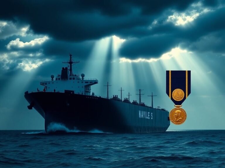 Flick International Majestic navy oil tanker symbolizing courage and honor against a deep blue ocean