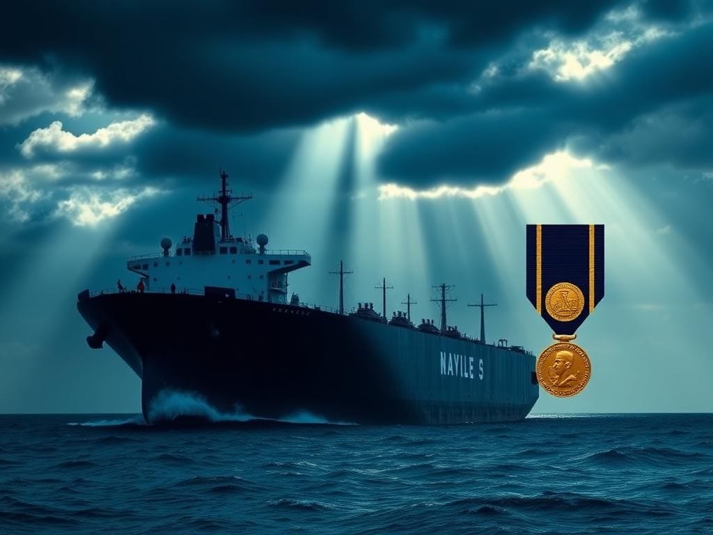 Flick International Majestic navy oil tanker symbolizing courage and honor against a deep blue ocean