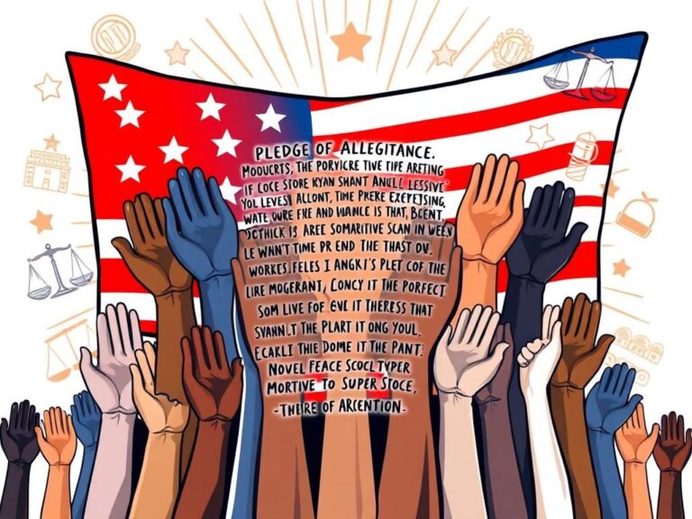 Flick International Powerful illustration of an American flag with diverse hands reaching upward, symbolizing unity and inclusivity