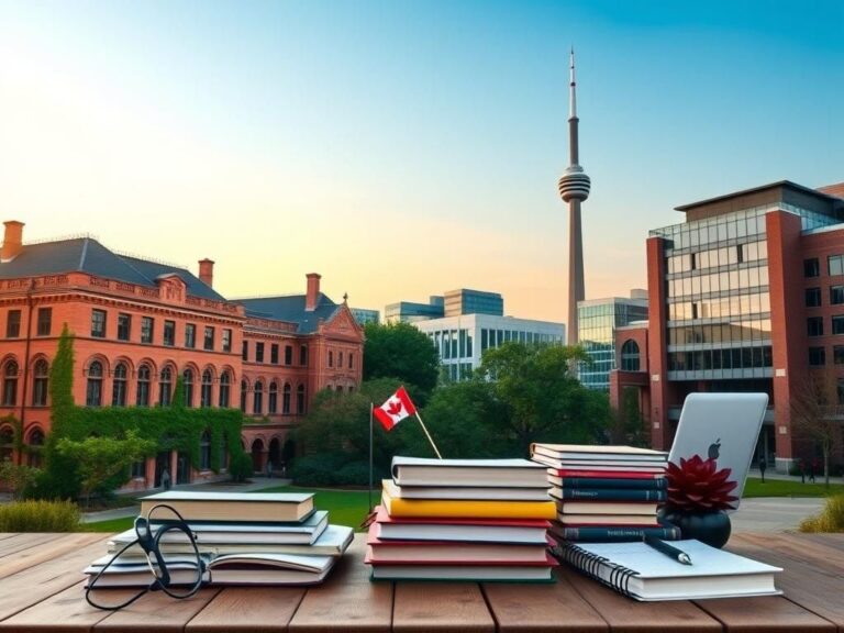 Flick International Serene academic landscape featuring Harvard University and University of Toronto campuses.