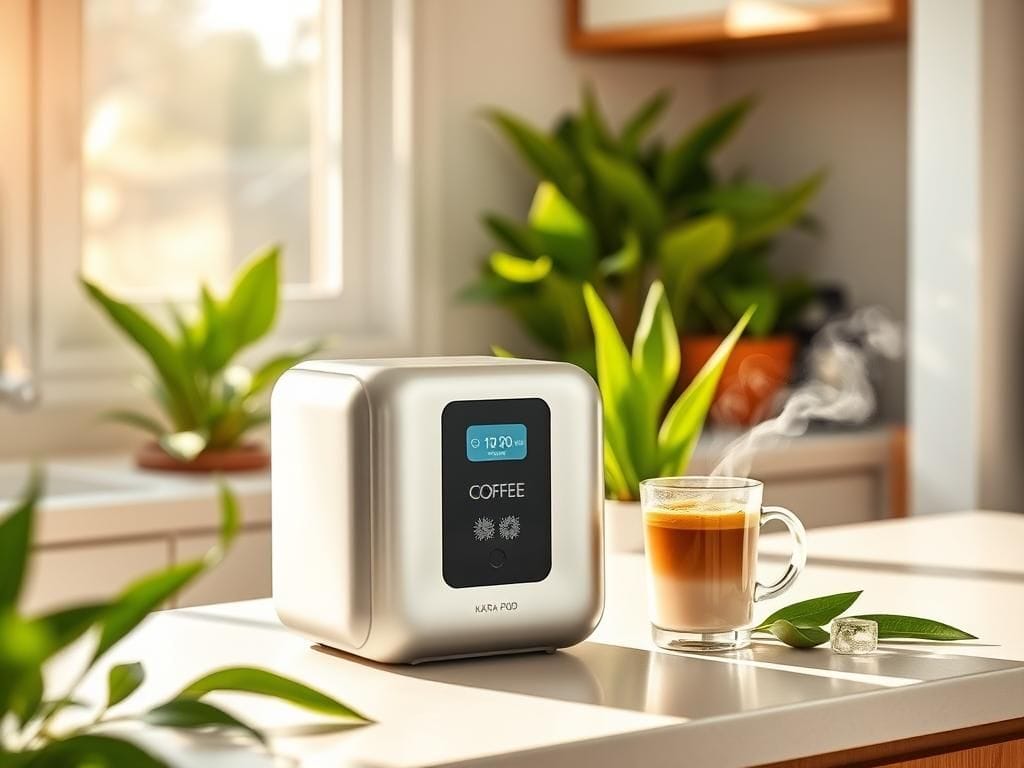 Flick International sleek countertop device converting air into water and coffee