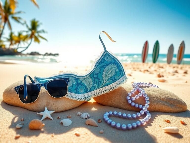 Flick International Millie Bobby Brown's paisley blue and green string bikini draped over a beach rock