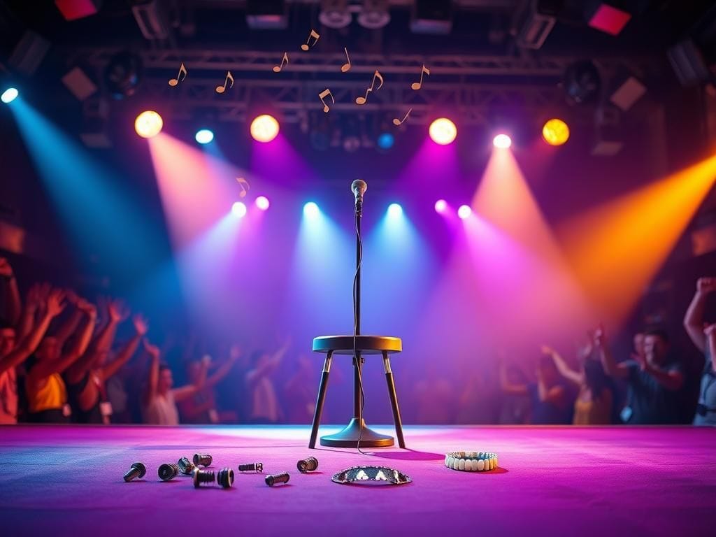 Flick International LeAnn Rimes performing on stage with dental bridge visibly fallen