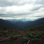Flick International A dramatic landscape in Northern California with remnants of a cannabis farm amid mountainous terrain