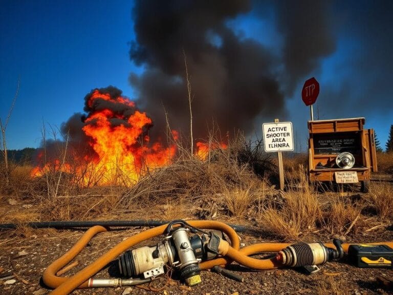 Flick International Active wildfire in North Idaho with firefighters' equipment abandoned amid chaos