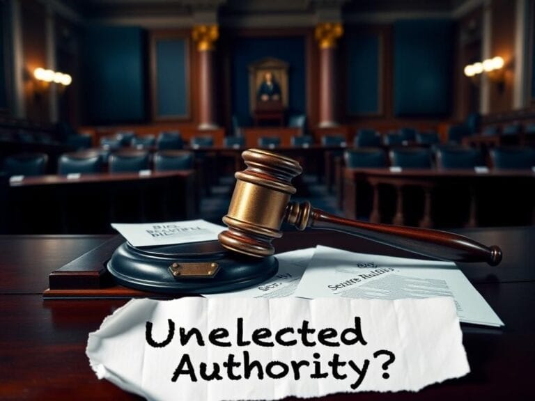 Flick International Ornate gavel on congressional desk symbolizing legislative authority