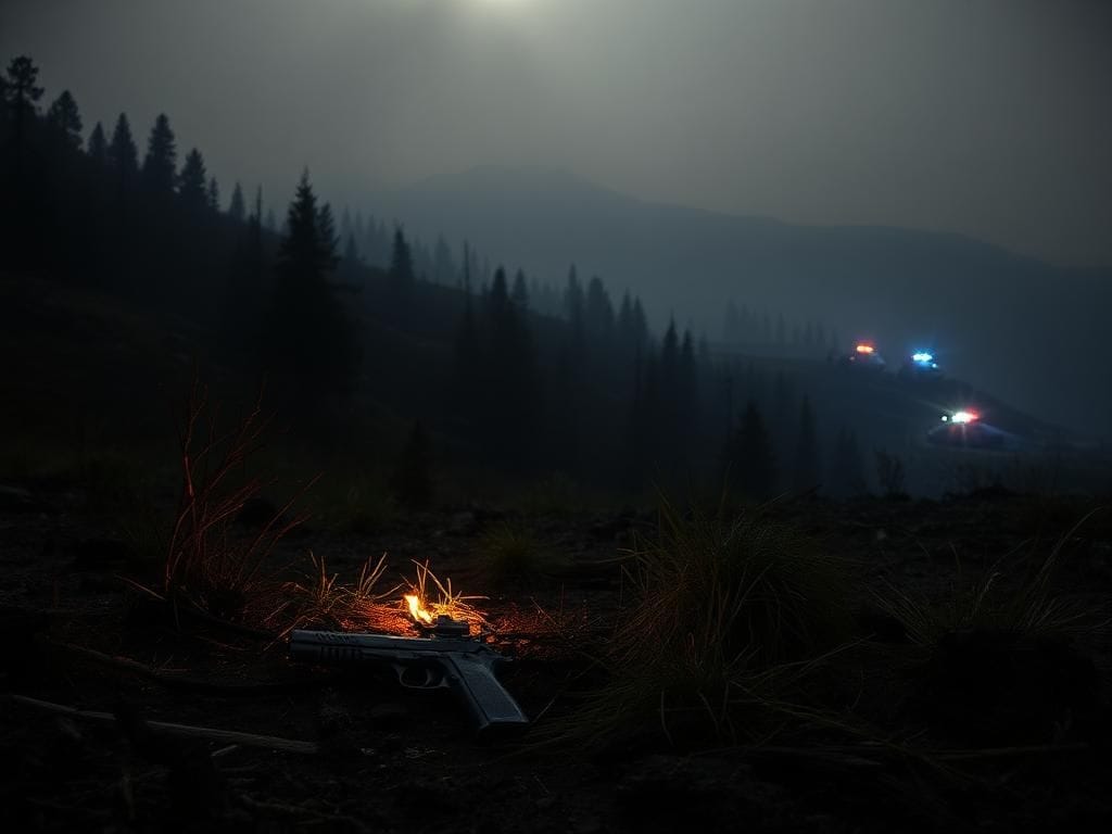 Flick International Somber landscape of burned terrain near Canfield Mountain, Idaho