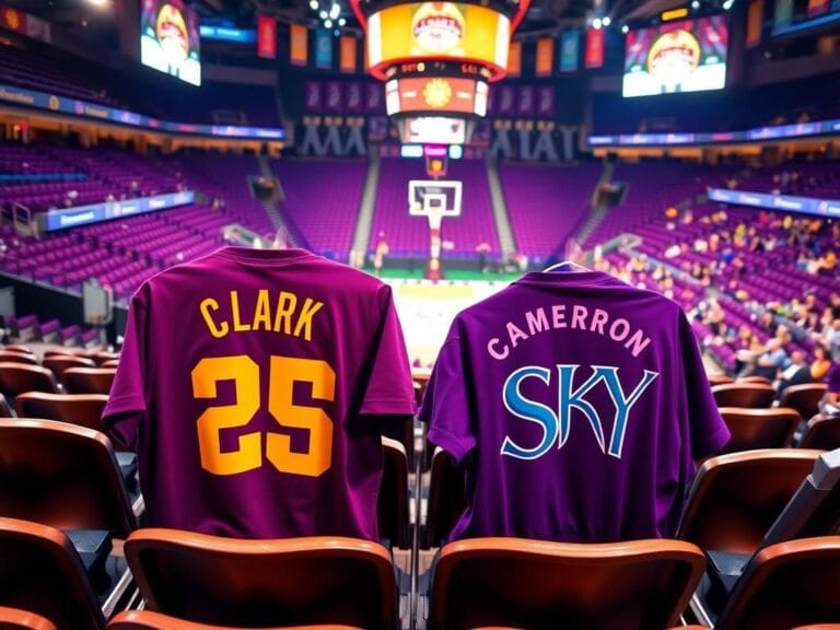Flick International Colorful collection of WNBA-themed merchandise featuring Caitlin Clark and Cameron Brink T-shirts