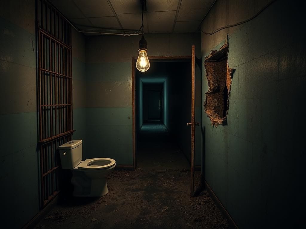 Flick International Abandoned prison cell highlighting jailbreak escape