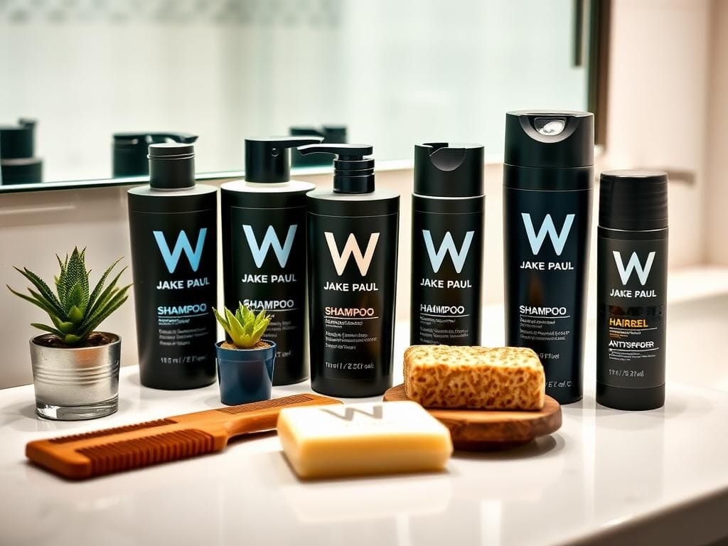 Flick International A clean and modern bathroom countertop showcasing the W by Jake Paul men's grooming products.