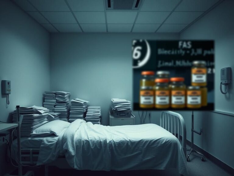 Flick International A stark hospital room with medical equipment indicating chaos and fraud.