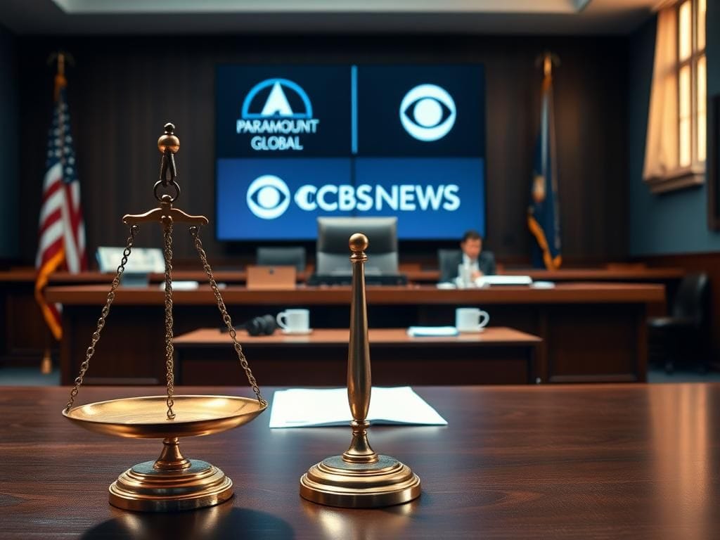 Flick International courtroom scene depicting the scales of justice with legal documents and a gavel