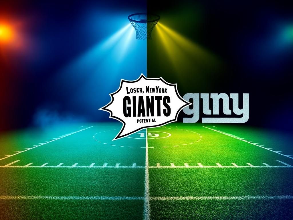 Flick International Dramatic split-screen graphic showcasing the rivalry between the New York Knicks and New York Giants.
