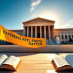 Flick International Wide shot of the Supreme Court building with a 'Parental Rights Matter' banner
