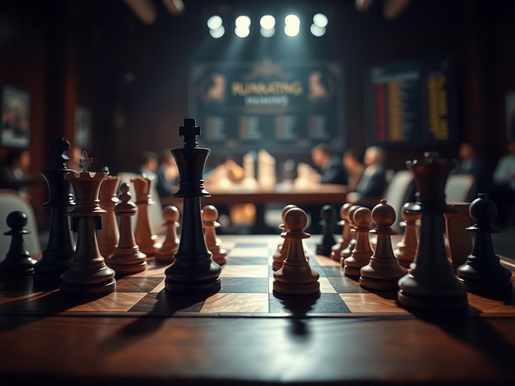 Flick International Magnus Carlsen exhibiting frustration by slamming his fist on a chessboard after a defeat