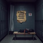 Flick International A traditional school locker room depicting closed lockers and a partially drawn shower curtain, illustrating the tense environment surrounding transgender policies.