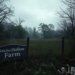 Flick International Eerie landscape of Fox Hollow Farm with overgrown property and vintage architecture