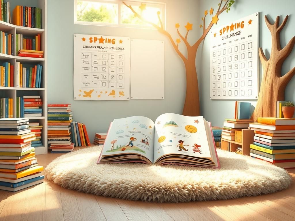 Flick International Cozy reading nook filled with colorful books and a whimsical bookshelf shaped like a tree