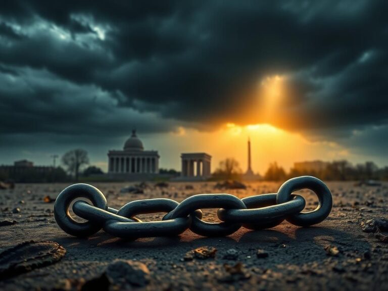 Flick International A broken chain symbolizing the struggle against oppression and the fight for freedom