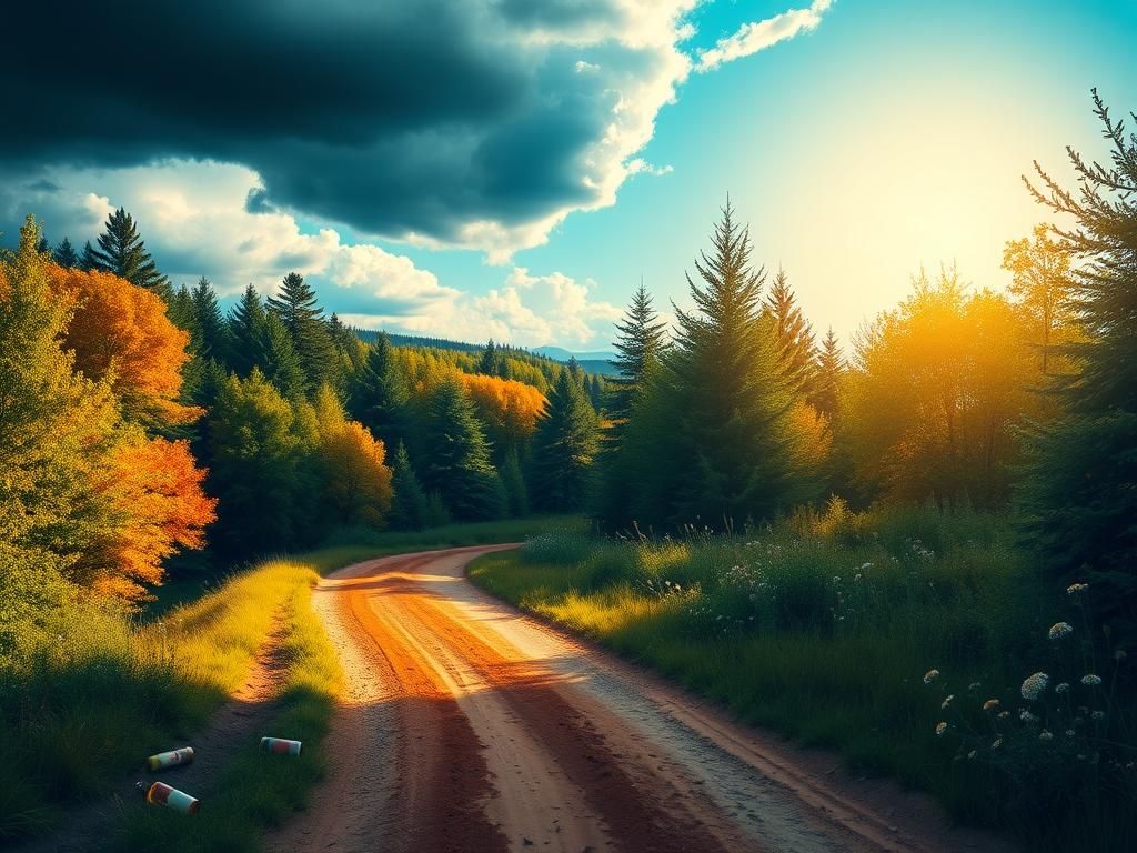 Flick International A winding dirt road through a lush forest symbolizing the journey of recovery