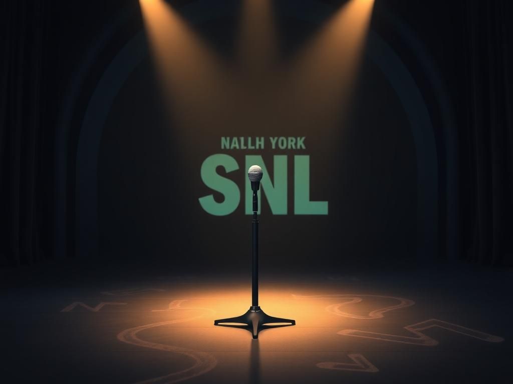 Flick International Dimly lit comedy stage with a microphone, representing Dave Chappelle's impactful monologue