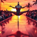 Flick International Olivia Dunne performing a stunning split during a fashion show in Miami