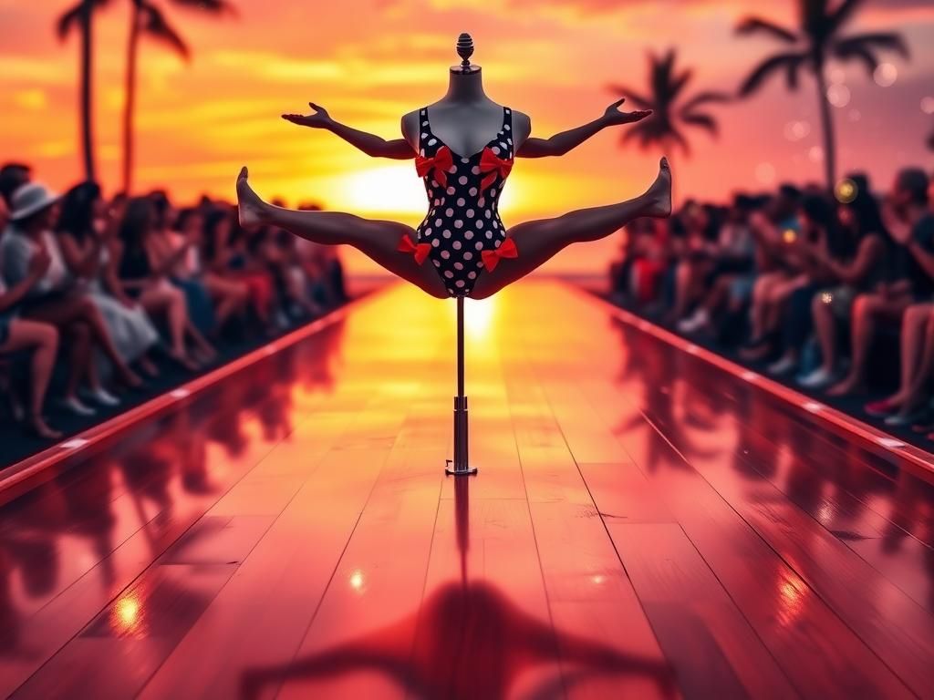 Flick International Olivia Dunne performing a stunning split during a fashion show in Miami