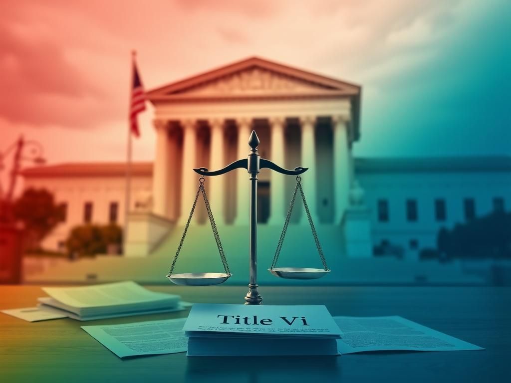 Flick International Large Supreme Court building with iconic columns and balanced scale of justice symbolizing workplace equality