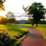 Flick International Serene landscape at dawn symbolizing hope and remembrance with a tranquil running path and flowering wildflowers.