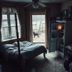 Flick International melancholic interior scene of a cluttered living room symbolizing complex family dynamics