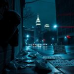 Flick International Boston's dramatic urban night scene with masked tactical gear in an alley.