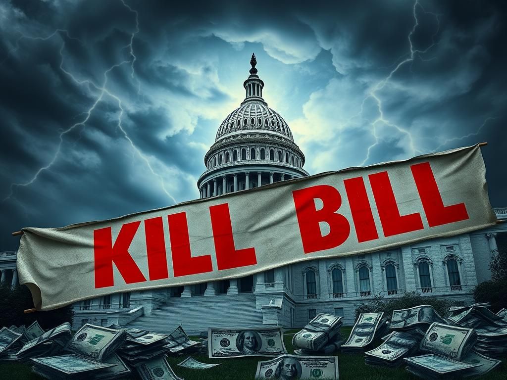 Flick International Stark image of a crumbling Capitol building symbolizing political turmoil