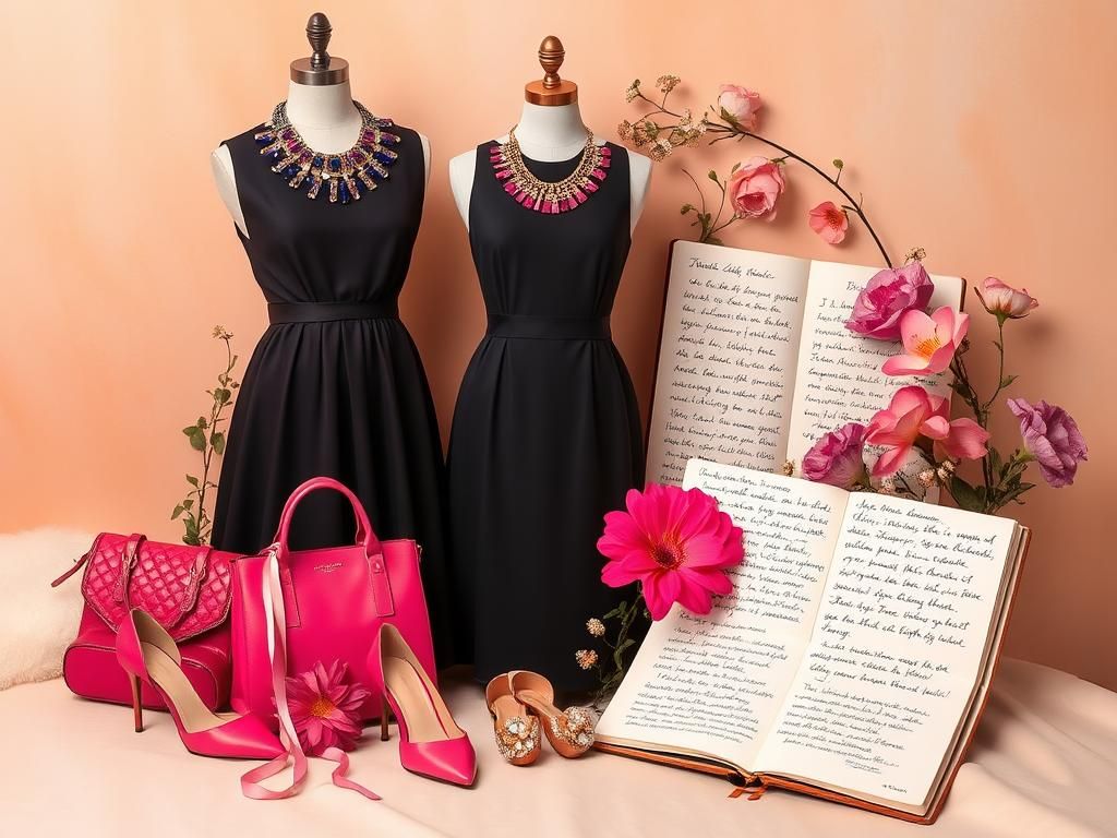 Flick International A beautifully arranged collection of fashion items representing elegance and empowerment