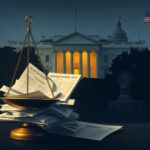 Flick International A balance scale tipped toward financial documents symbolizing the debate over government transparency and ethics.