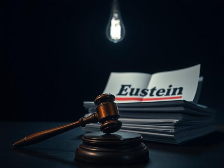 Flick International A dimly lit courtroom with a wooden gavel and legal documents symbolizing political tension