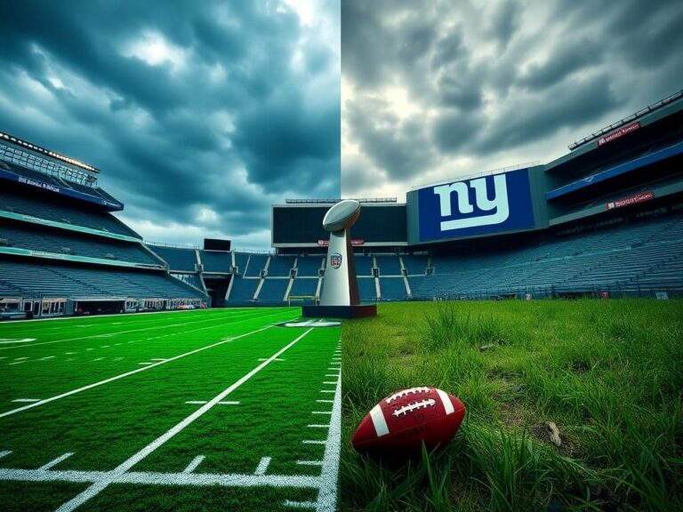 Flick International Split scene showing Lincoln Financial Field and MetLife Stadium representing rivalry between Eagles and Giants