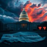 Flick International Dramatic portrayal of the Capitol building at dusk with storm clouds