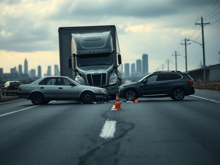 Flick International Aftermath of a staged car crash on a city road in New Orleans