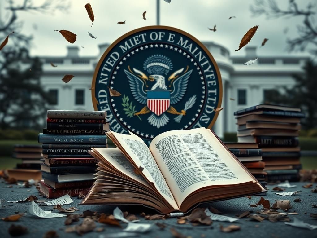 Flick International Conceptual image of a broken political seal representing party loyalty issues in American politics