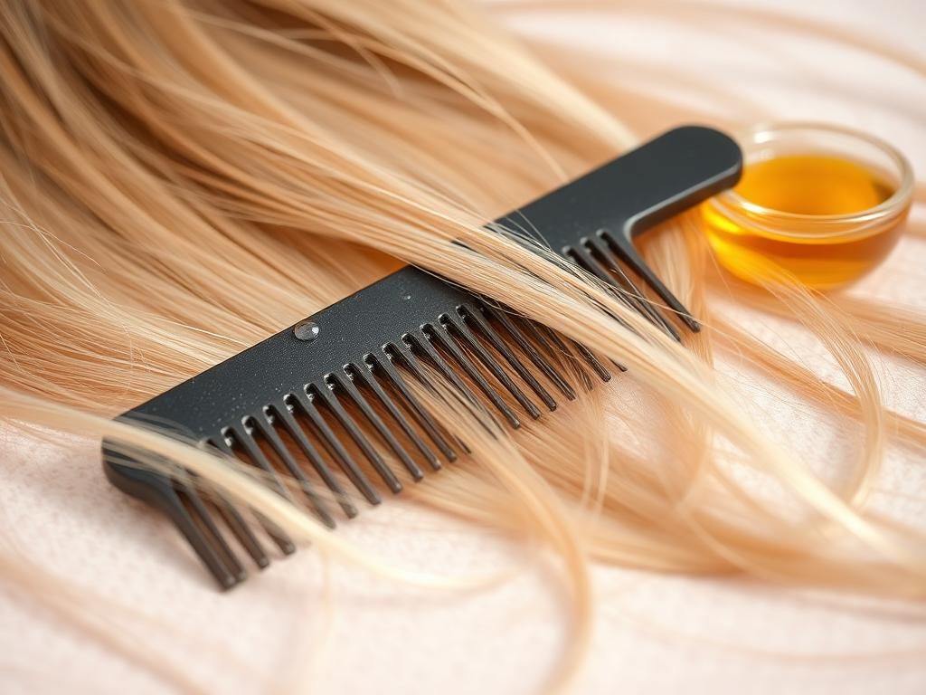 Flick International Close-up of a wide-tooth comb on a textured surface with wet hair strands