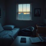 Flick International Dimly lit naval barracks room with an unmade bed and navy uniform